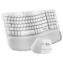 Logitech Wave Combo Wireless Ergonomic Keyboard and Mouse Set balta spalva