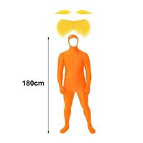 Yellow Mustache and Eyebrow Invisible Full BodySuit Spandex Jumpsuit Costume  Party Adult 180cm orange