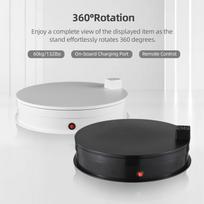 30cm Motorized Rotating Display Stand Rotating Turntable 60kg/132lbs Load Capacity 360Rotatable Display Turntable with LED Light for Photography Produ gray