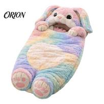 Toddlers Sleeping Bag Plush Rabbit Envelope for Kids, Winter Bunny Kids Slumber Bag, Fuzzy Sack Boys Girls Indoor Nap Mat 1