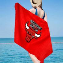 1 vnt. Čikagos „Bulls“ logotipas Paplūdimio rankšluostis - Minkštas, sugeriantis mikropluoštas, lengvas, idealus paplūdimiui, vakarėliams, kelionėms, stovyklavimui, gerbėjų dovanos 80cmx160cm(31x63inch)