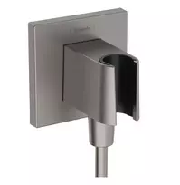 Hansgrohe Fixfit sieninė dušo alkūnė su laikikliu, juodas šlifuotas chromas, 26889340