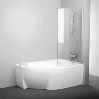 Ravak Chrome - Vientisa vonios sienelė CVSK1 Pink, dešininė, 100x150 cm, blizgus aliuminis/skaidrus stiklas 7QRS0C00Y1