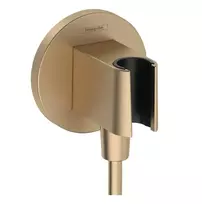 Hansgrohe Fixfit sieninė dušo alkūnė su laikikliu, šlifuoto bronzos spalvos, 26888140