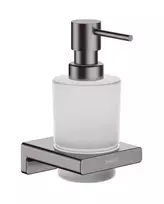 Hansgrohe AddStoris - Losjono dozatorius su laikikliu, matinis stiklas/šlifuotas juodas chromas 41745340