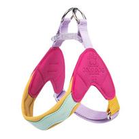 Wave dopamine Y-shaped leash Small and medium-sized dogs go out in summer Anti-lost anti-dog leash Pet dog chest and back rope XXS (recommended weight 5-6kg) pink