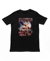 Led Zeppelin JAV 77 Su Vėliava Vyriški Rokas ir Rolis Muzikos Grupės Marškinėliai Juodi M gray