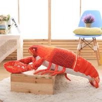Simulation lobster throw pillow creative spoof laugh food plush toy office sofa cushion boy and girl gift 60cm beige