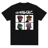 Music Band Gorillazs Punk Rock Print T Shirt 90s Casual Fashion Short Sleeve Plus Size T Shirt Unisex Harajuku Summer Tees S