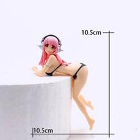 10CM Anime Figūrėlė Super Sonico PVC Veiksmo Figūrėlė Modelis Žaislas Torto Papuošimas Maudymosi Kostiumas SoniComi Makaronų Laikiklis Figūrėlė Dovana No box beige