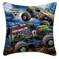 Monster Jam Monster Truck Cartoon Pillow Covers Cartoon Sofa Decorative Home Double-sided Printing Short Plush Cushion CoverHJHA, 66x66cm gray