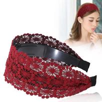 Lace Hair Hoop Wide Edgel  Diademas  Shattered Hair Sunflower with Teeth Fashion Anti-slip Headband Hair Accessories for Women