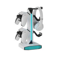 USB Game Controller Stand Featuring 9 Lighting Effects And Holder For Organized Desktop arrange