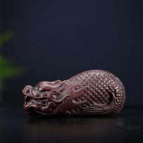 Purple Clay Fish Transformed Dragon Tea Pet Retro Exquisite Miniatures Tea Figurine Play Toys Tea Statue Ornaments Workmanship