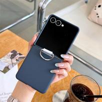 Soft Silicone with Ring Phone Case for Samsung Galaxy Z Flip 7 6 5 4 Flip5 Flip6 Flip7 FE Hinge All Inclusive Protection Cover Galaxy Z Flip6 black