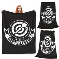 Darts Player Bullseye Dart Board Arrow Aim Blankets Soft Warm Flannel Throw Blanket Cover for Bed Living room Picnic Travel Sofa 80x120cm gray