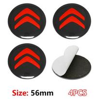 4 vnt. 3D 56mm 60mm Automobilio ratlankio centrinės dalies dangteliai Ženkleliai Dangteliai Lipdukai Citroen C4 Picasso Xsara C5 Aircross Cactus C1 C2 C3 C6 C8 red