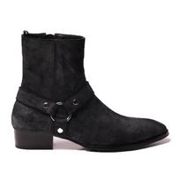 Cross-border Men's Retro Chelsea Boots: European Pointed Toe with Buckle. 42