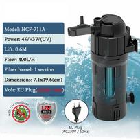 800L/H 5-in-1 filtravimo sistema UV sterilizacija Akvariumo filtras Išmanusis laiko valdymas Sterilizacija Žuvų tvenkinio filtras HCF-713A with UV gray