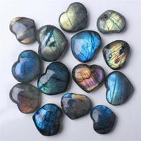 Mesmerizing Madagascar Quartz Labradorite Natural Crystal Rock Heart Pendant Decor For Spiritual Growth 3-4cm gray