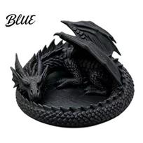 Fantasy Creature Figurine 3D Printed Dragon Jewelry Tray Coiled Key Bowl Desktop Ornament Organizer for Earrings Necklaces Creative Decor