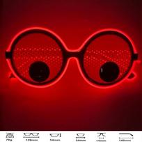 Light Up Glowing Glasses Round Frame Neon Glasses Lovely Party Glasses  Halloween Party raudona