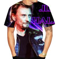 New Rock Star Johnny Hallyday 3D Print T Shirts Men Woman Hip Hop Streetwear T-Shirt Streetwear Harajuku Kids Tops Tees Clothing S