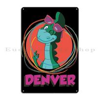 Denver The Last Dinosaur Poster Funny Metal Sign Create Printing Cinema Decoration Plaques Tin Sign Poster 20x30cm（7.8x11.8inch） red