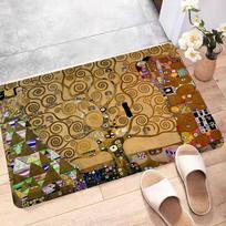 Gustav Klimt The Kiss Floor Mat Rectangle Anti-slip Home Soft Badmat Front Door Indoor Outdoor Mat Welcome Doormat 40X60CM beige