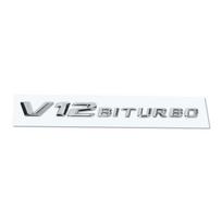 Compatible Mercedes-Benz V8 BITURBO Side Badges for C63, G63, S65, V12 Turbocharged Fender Emblem Letters. Standard white