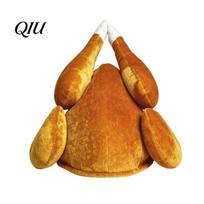 Unique Thanksgiving Decoration Plush Turkey Hat, Funny Trot Dancing Hat Novelty Headpiece for Women Men Holiday Celebration Creative Costume 1