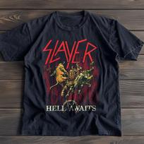 Slayer - Hell Awaits Tracklist, Rock Band Music, Unisex Black Cotton T-Shirt S black