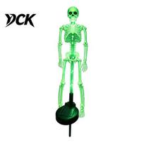 Automatic Dusk to Dawn Lamps Solar Skeleton Garden Stake Light, Halloween 3D Glowing Skull Yard Outdoor Lights Decor with LED, Waterproof Lawn 1pc žalia