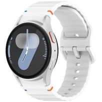 Silicone Strap For Samsung Galaxy Watch 7 6 5 4 44mm 40mm Bracelet Sport 20mm Watchband Galaxy Watch6 Classic 43mm 47mm Pro 45mm Galaxy 7 40mm 44mm balta