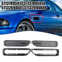 2 vnt. Sidabrinės Juodos Šoninės Grotelės Sparno Ventiliacijos Grotelės BMW E46 M3 2001-2006 black
