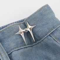 For Jeans Decor Trendy Cross Star Waist Buckle Adjustable Detachable Pants Clips Waist Tightener Nail-free Metal Button Snaps