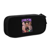 Italian Brainrot John Pork is Calling Kawaii Pencil Case Boy Girl Large Capacity Funny Meme Pencil Pouch Student School 21x10.5x5cm