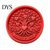 Garden Landscaping Supplies Stepping Stone Silicone Mold, DIY Concrete Cement Reusable Casting Form Round Mold for Pathway Patio Yard Lawn Decoration B red