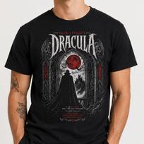 Dracula Shirt, Bram Stoker Vampire T-Shirt, Gothic Horror Graphic Tee M gray