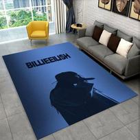 Famous Singer Billie Eilish Star Non-Slip Area Rug for Living Room,Bedroom,Playroom,Carpet Floor Mat Home Decor Rug Room 40x60cm blue