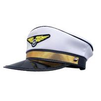 Costume Prop Pilot Hat Men Uniforms Navy Marine Air Force Cap Airline Theme Fancy Dress Uniform Pilot Cap Party Cosplay balta