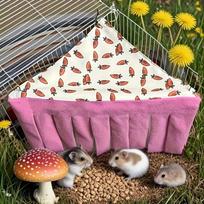 Carrot Pattern Pet Hideaway Tent Hanging Pet Nest Bed Comfortable Cage Hanging Bed  For Guinea Pigs rožinė