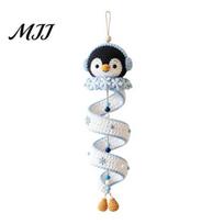 Crochet Yarn Set with Accessories DIY Kit, Ghost/Penguin/Deer/Gingerbread Man/Pumpkin Shape, Spiral Festival Handmade Souvenir Kit Crafting gray