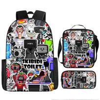 Toilet Man And Monitor Skibidi Toilet Game Cartoon Backpack Messenger Bag Pencil Case (as the picture,Backpack) gray