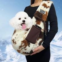 Plush Pet Carrier Bag Warm Shoulder Slings Bag Pet Handbag Pet Crossbody Bag  Travel ruda