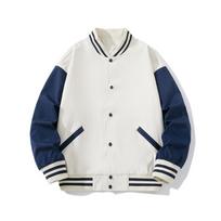 Men Spliced Baseball Collar Casual Outdoor Sport Bomber Jacket Unisex Couple Outerwear S chaki