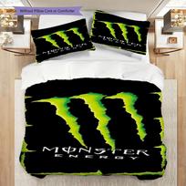 Unleash Beast Monster Energy Three-piece set(1 * duvet cover + 2 * pillowcase, without core) Duvet cover and pillowcase Bedding set 135x200cm