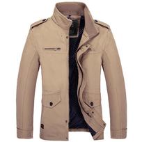 Vyriškas laisvalaikio švarkas, ilgomis rankovėmis stovintis apykaklės paltas XL beige
