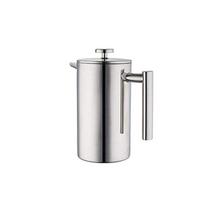 Double-Layer Stainless Steel French Press Coffee Maker with Insulated Filter and Hand Pour-Over Pot. 350ml white