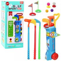 LEAN Toys Golfo rinkinys su vežimėliu, lazdomis ir lauko sporto žaidimu, 20 vnt.